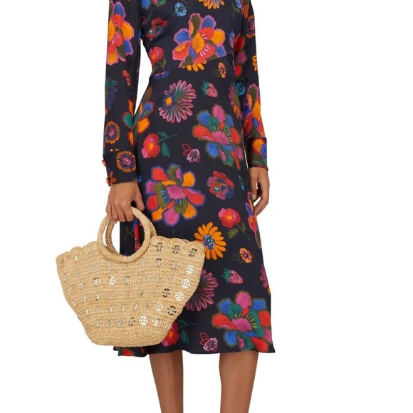 FARM Rio Orange Yellow Asymmetrical Long Sleeve Blouse - Picture 3 of 5